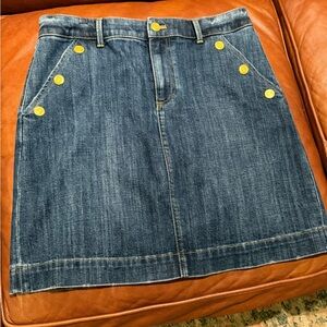 Talbots Denim Skirt with Button Accents